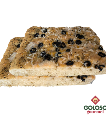 Focaccia de aceituna negra - paquete de 2 piezas