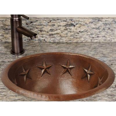 Copper Round Bath Sink Stars Design 15 X 5.5